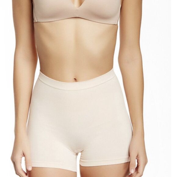 SKINNY GIRL Smoothers Shapers 7380-66 SEAMLESS BIKER SHAPING SHORTS Nude Pull On - Picture 1 of 6